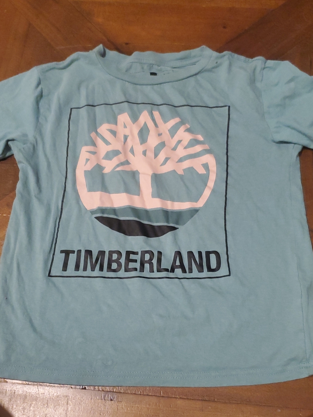 Timberland Blue Tee with Cream Tree Logo